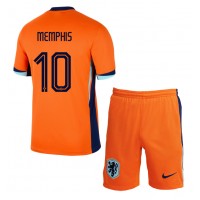 Niederlande Memphis Depay #10 Fußballbekleidung Heimtrikot Kinder EM 2024 Kurzarm (+ kurze hosen)